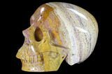 Realistic, Polished Ocean Jasper Skull #116504-4